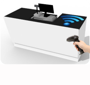 Scanstation für mit RFID-Tags Q-web Scan und ein Handscanner